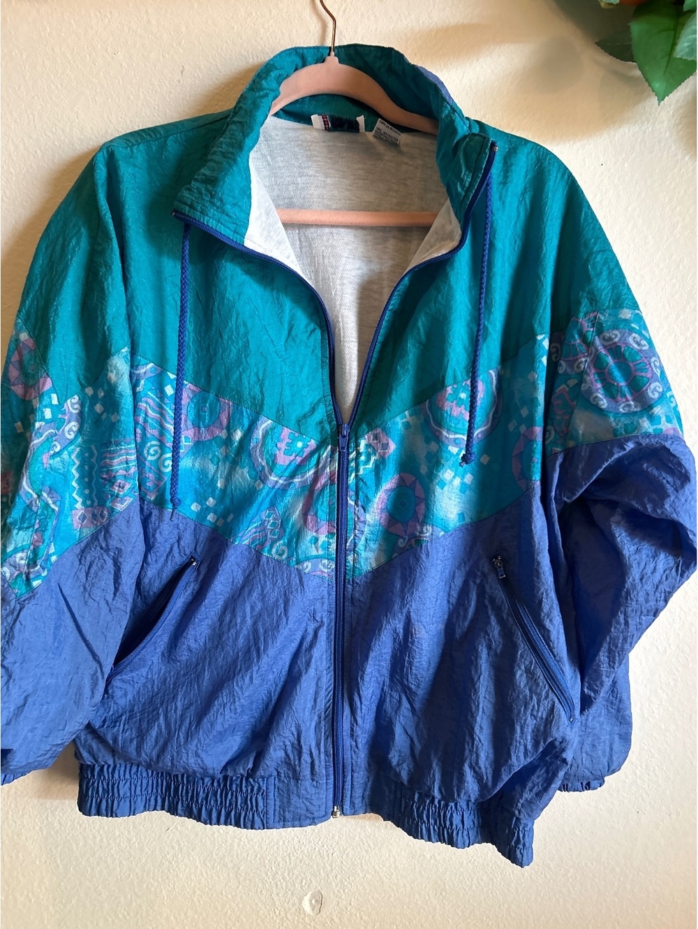 Bold Spirit Vintage Colorblock Nylon Windbreaker Jacket Medium